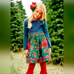 Matilda Jane Moments With You Merry Merry Christmas Dress Girls Size 6